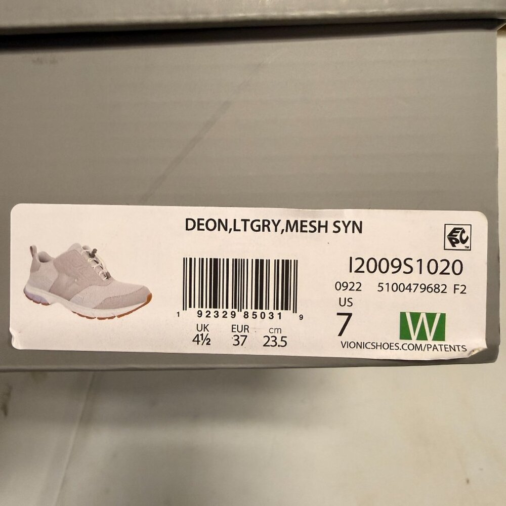 Vionic Women's Deon Shoes Light Grey Size 7 NEW - Picture 10 of 10